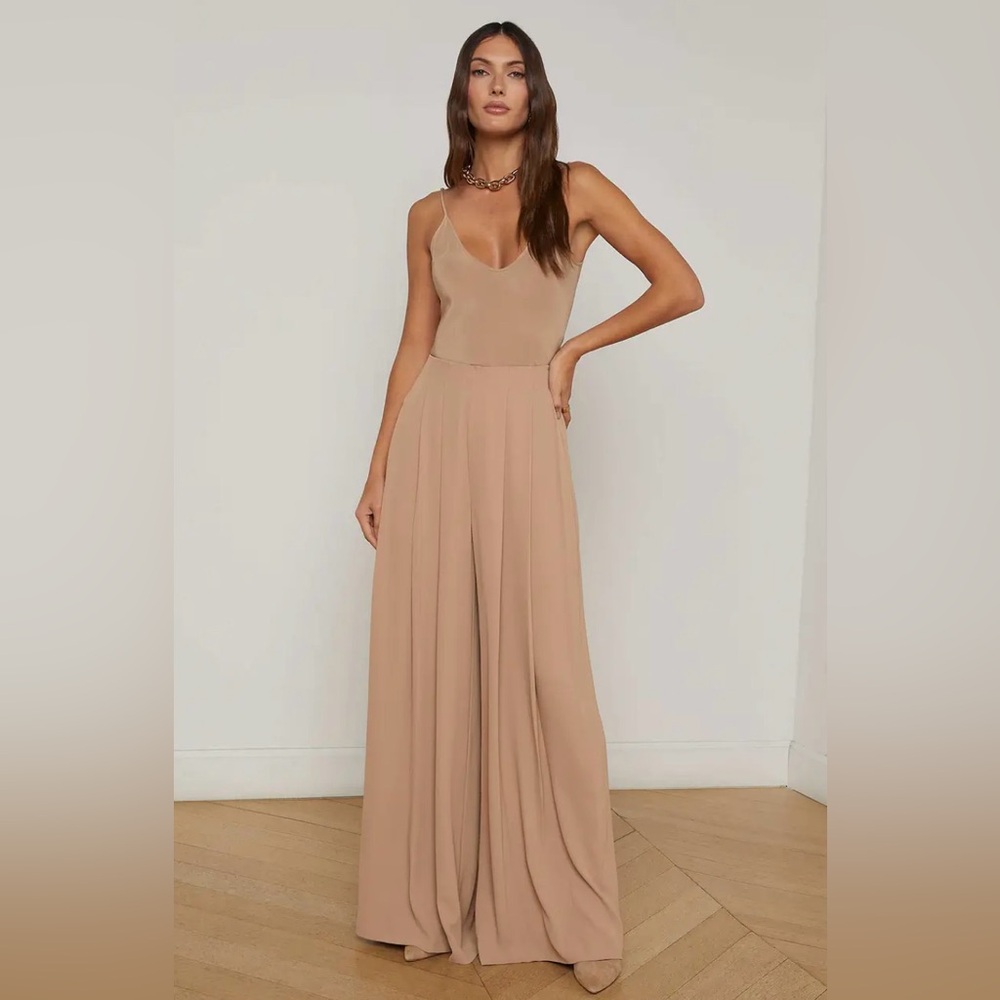 L'AGENCE Women's Natural Nova Pleated Wide-Leg Pants. New With Tags!